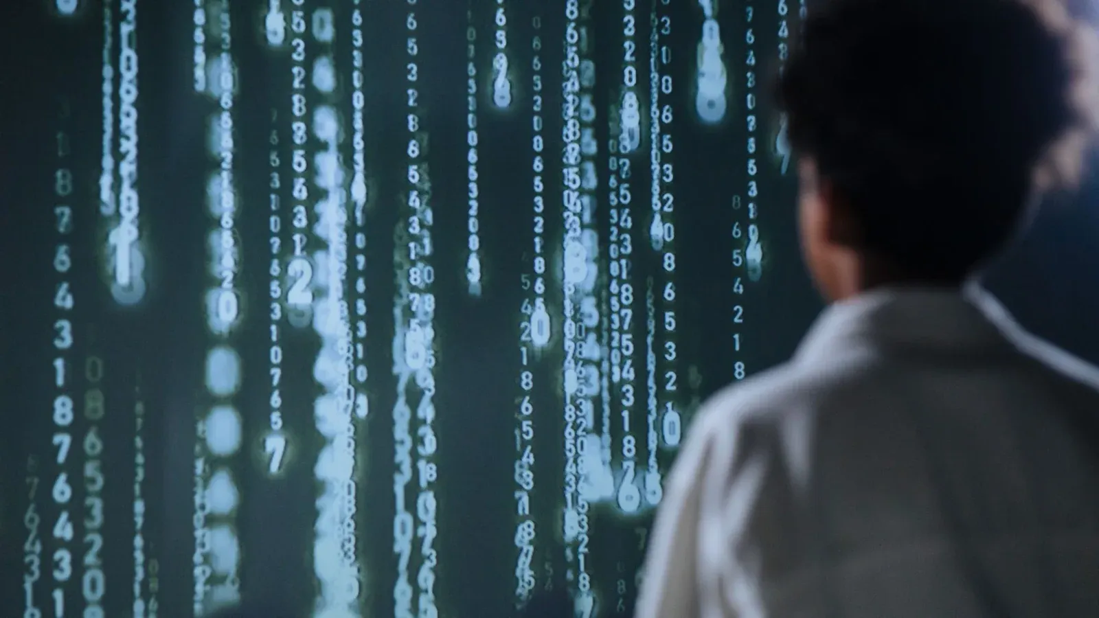 Developer viewing source code used as contextual imagery for Stack Chef